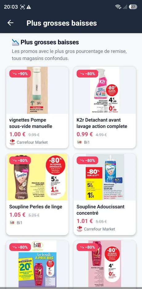 Meilleures baisses