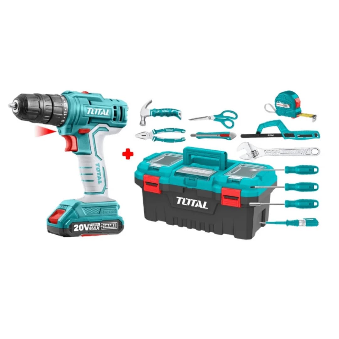 Pack : Visseuse 20V 2 batterie + Caisse a outils – TOTAL MAROC