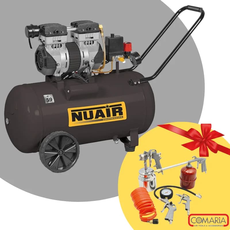 Compresseur A Airsilencieux Siltek+ 50l 1,3 Hp 59 Db – B2dc2g4nua Nuair Maroc