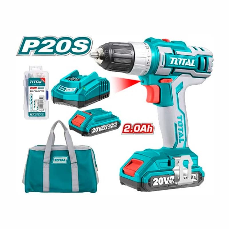 Perceuse Visseuse 20V / 2.0Ah & 2 batteries – Total Outillage TDLI2002
