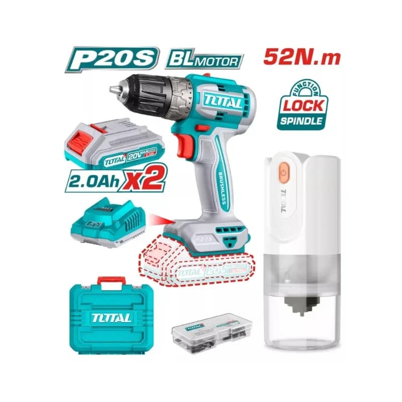 Perceuse Visseuse sans fil Brushless 20V + Broyeur à café – Total Outillage TOSLI240315