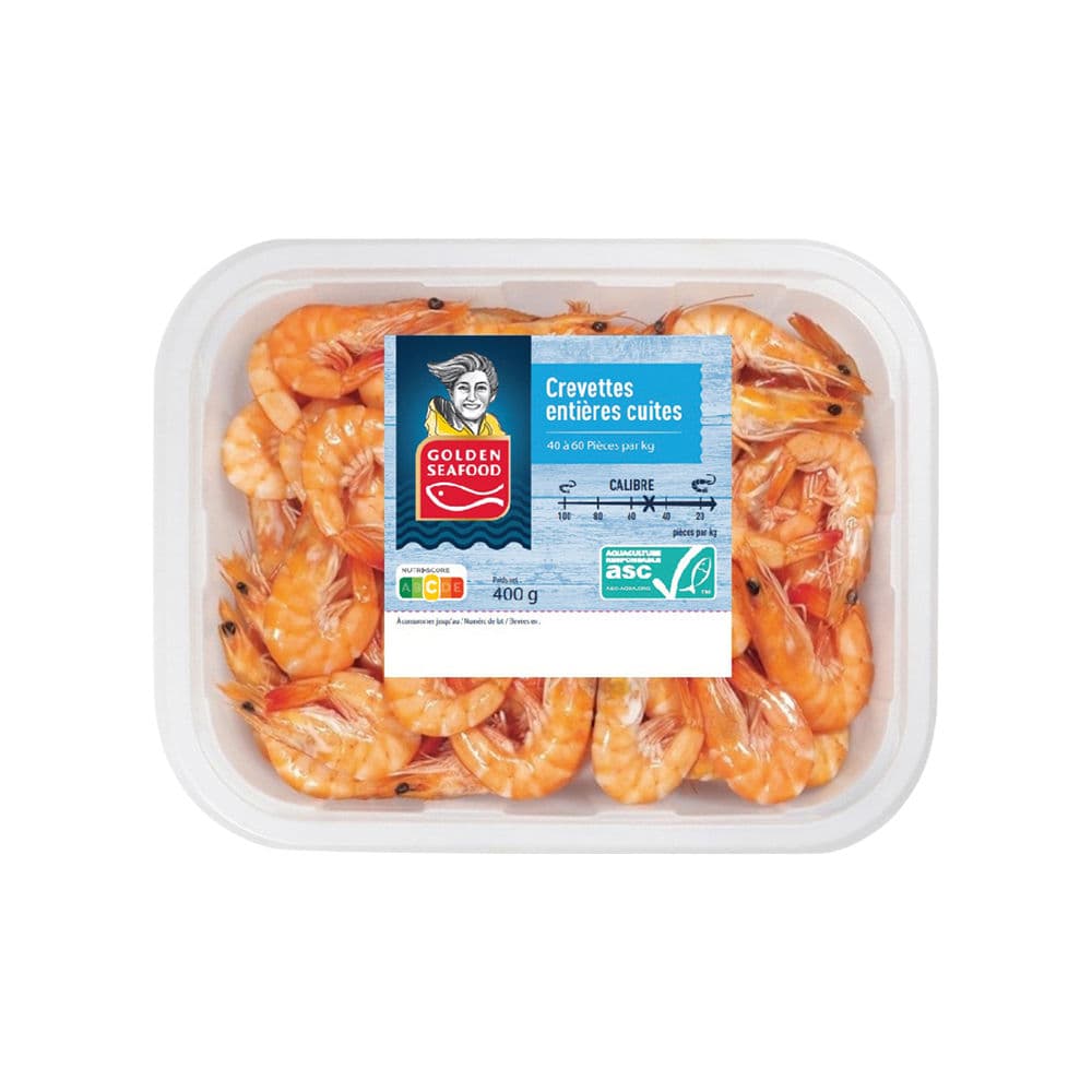 Crevettes entières cuites