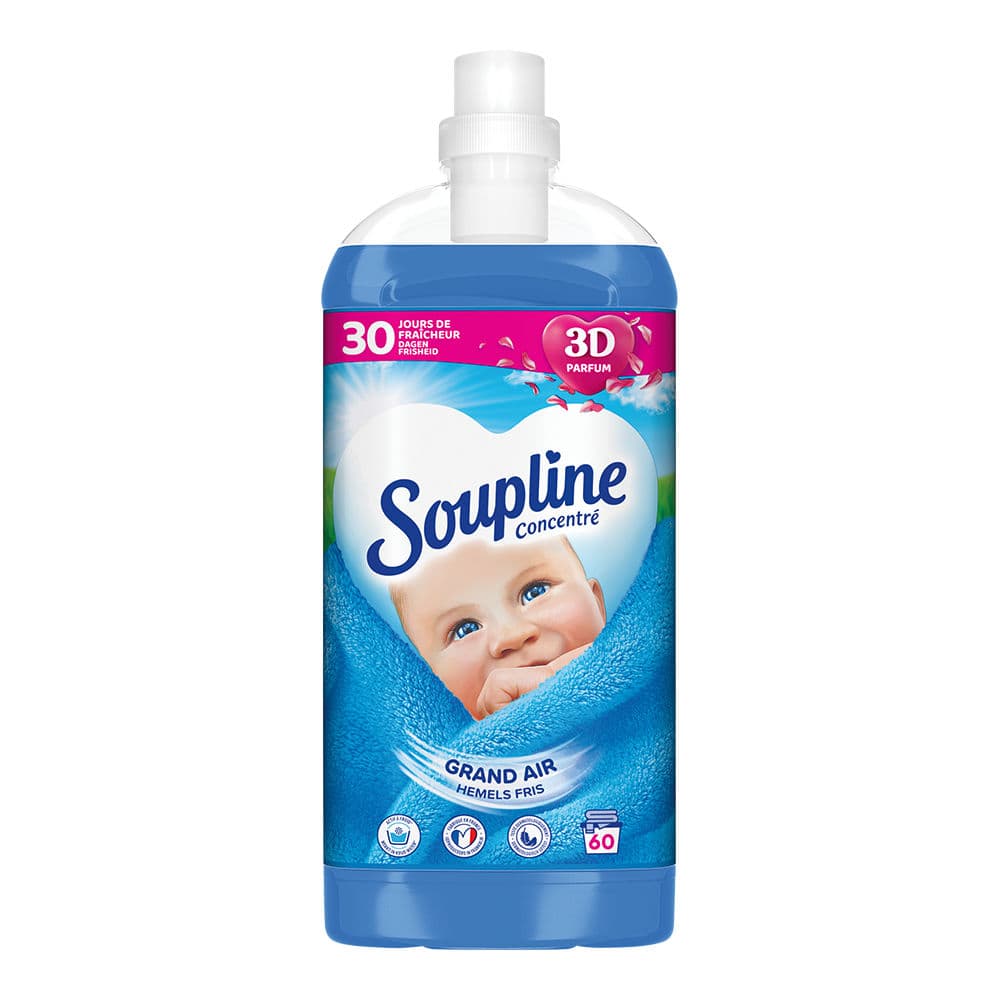 Adoucissant concentré parfum grand air ou hypoallergénique au lait d'amande douce