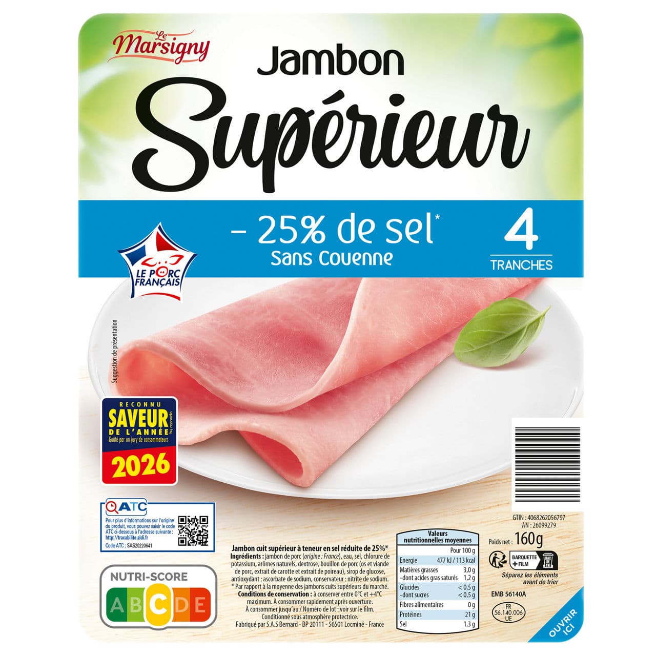 Jambon réduit en sel