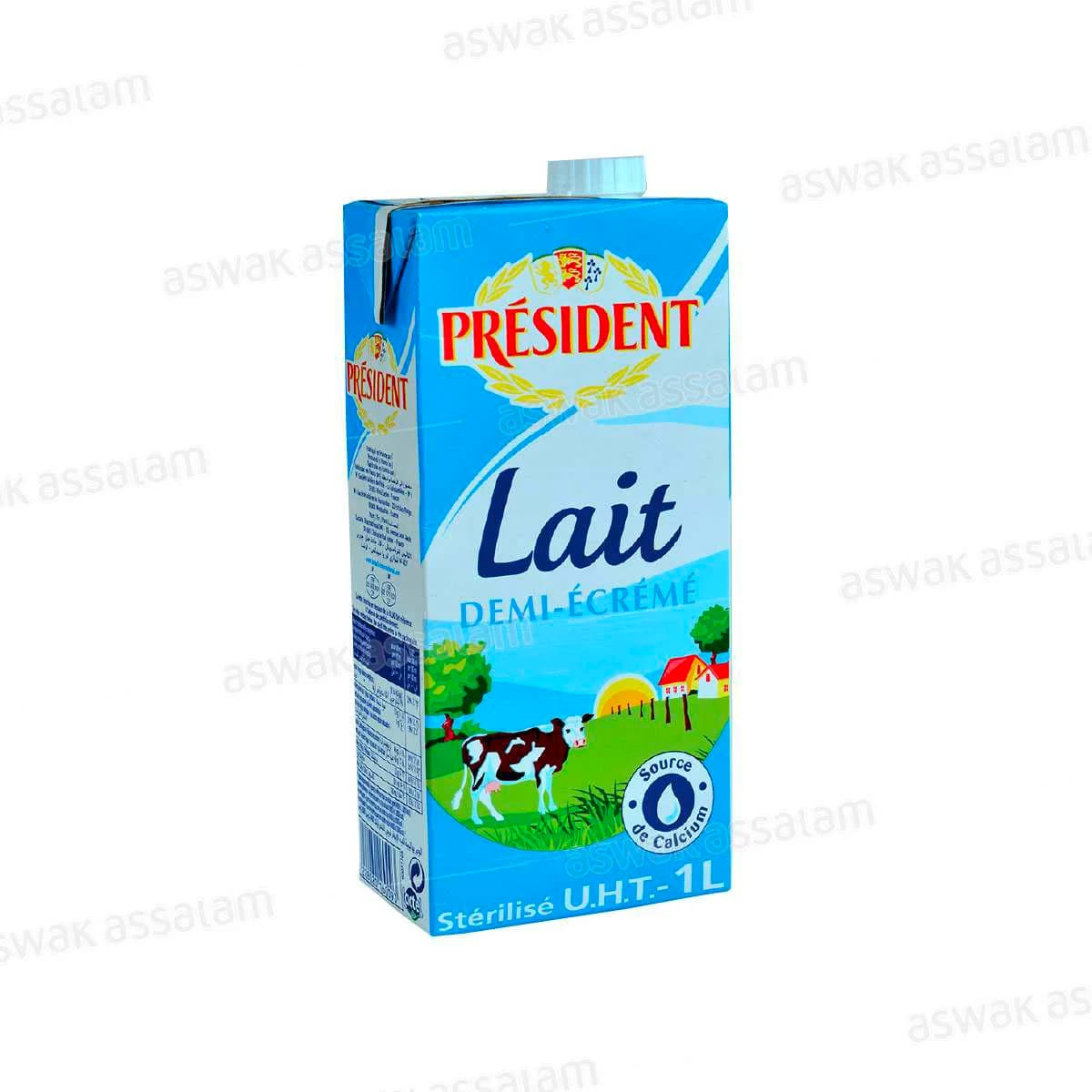 Lait Uht Demi Ecreme 1l President