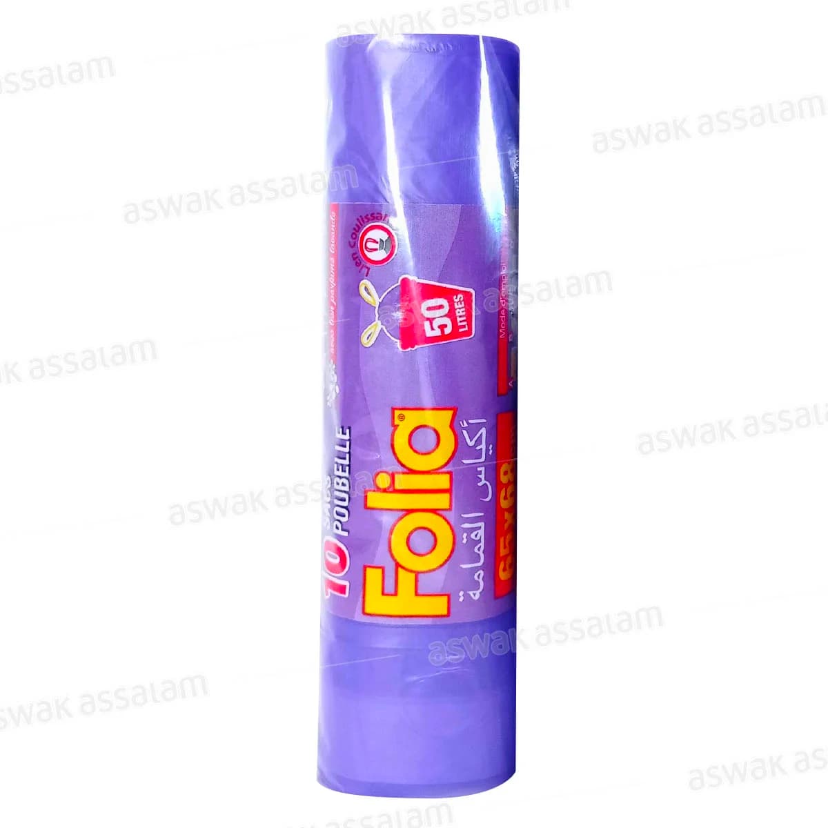 10 Sacs Poubelles Drawstring 50l Folia