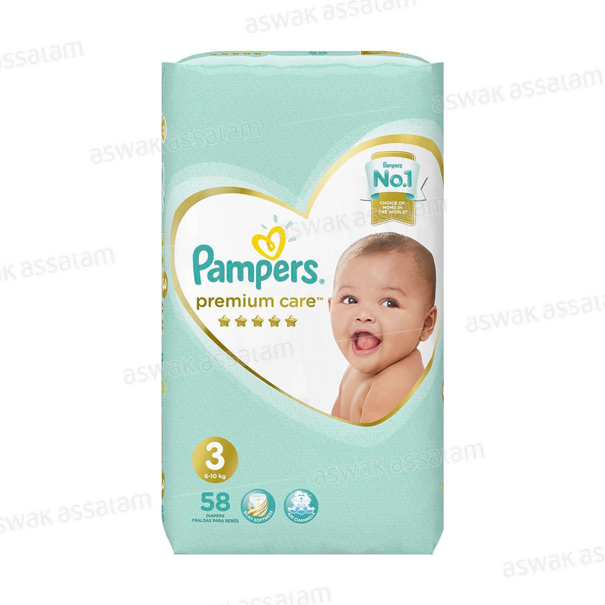 Couches Premium Midi 58 Unites Jumbo Pack Pampers