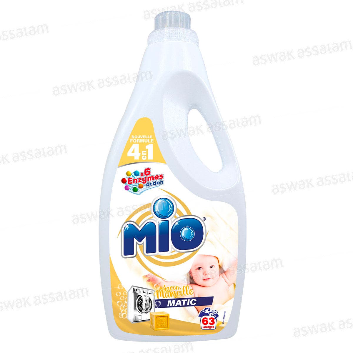 Lessive Liquide Bebe 4 en 1 au Savon de Marseille 3l Mio