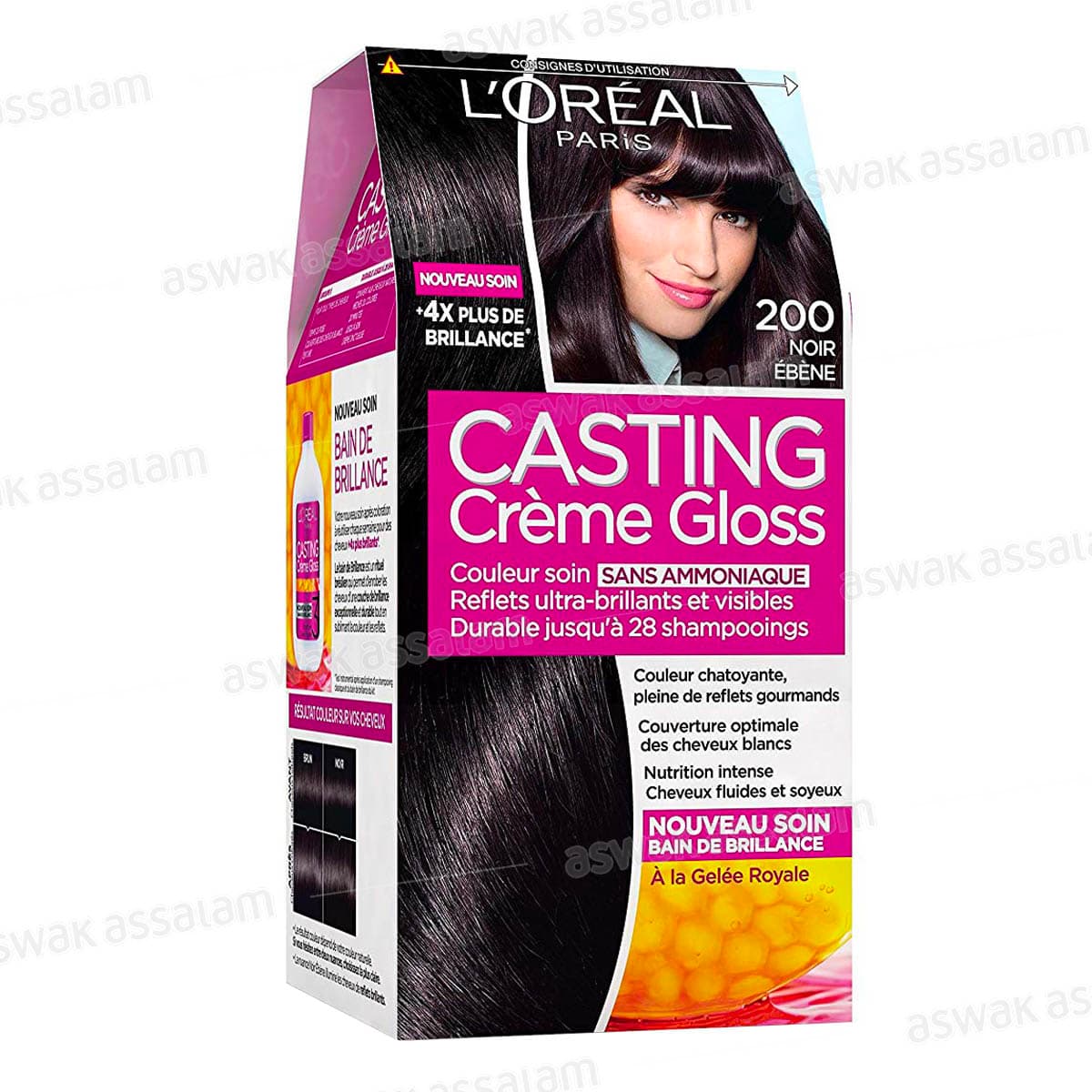 Coloration Creme Gloss Noir Eben 200 Casting L'oreal
