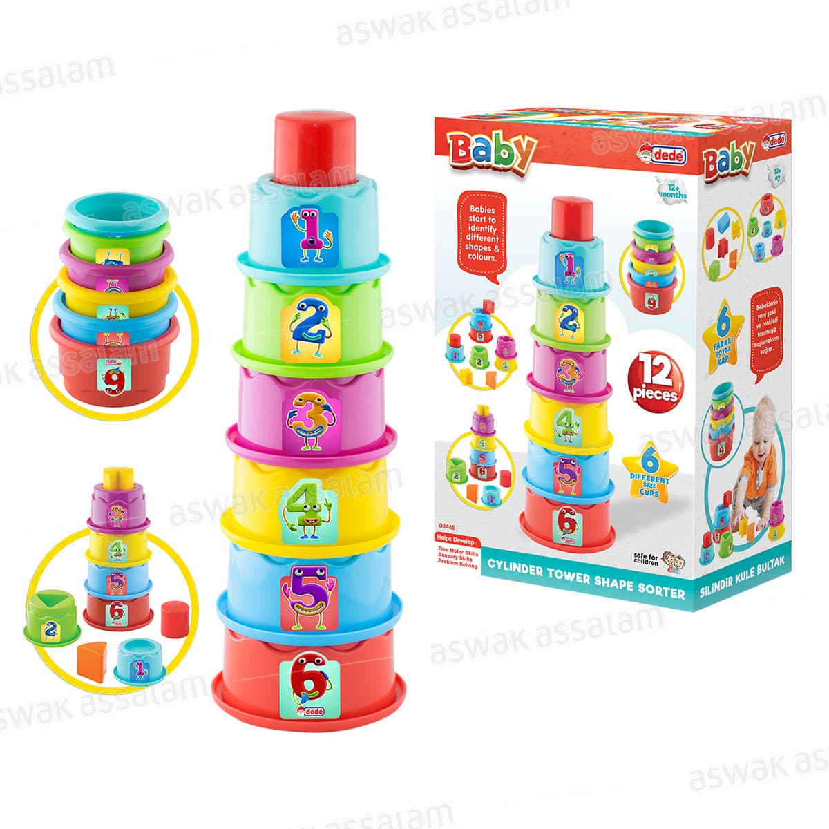 Tour D'empilage Educative 12 Pieces