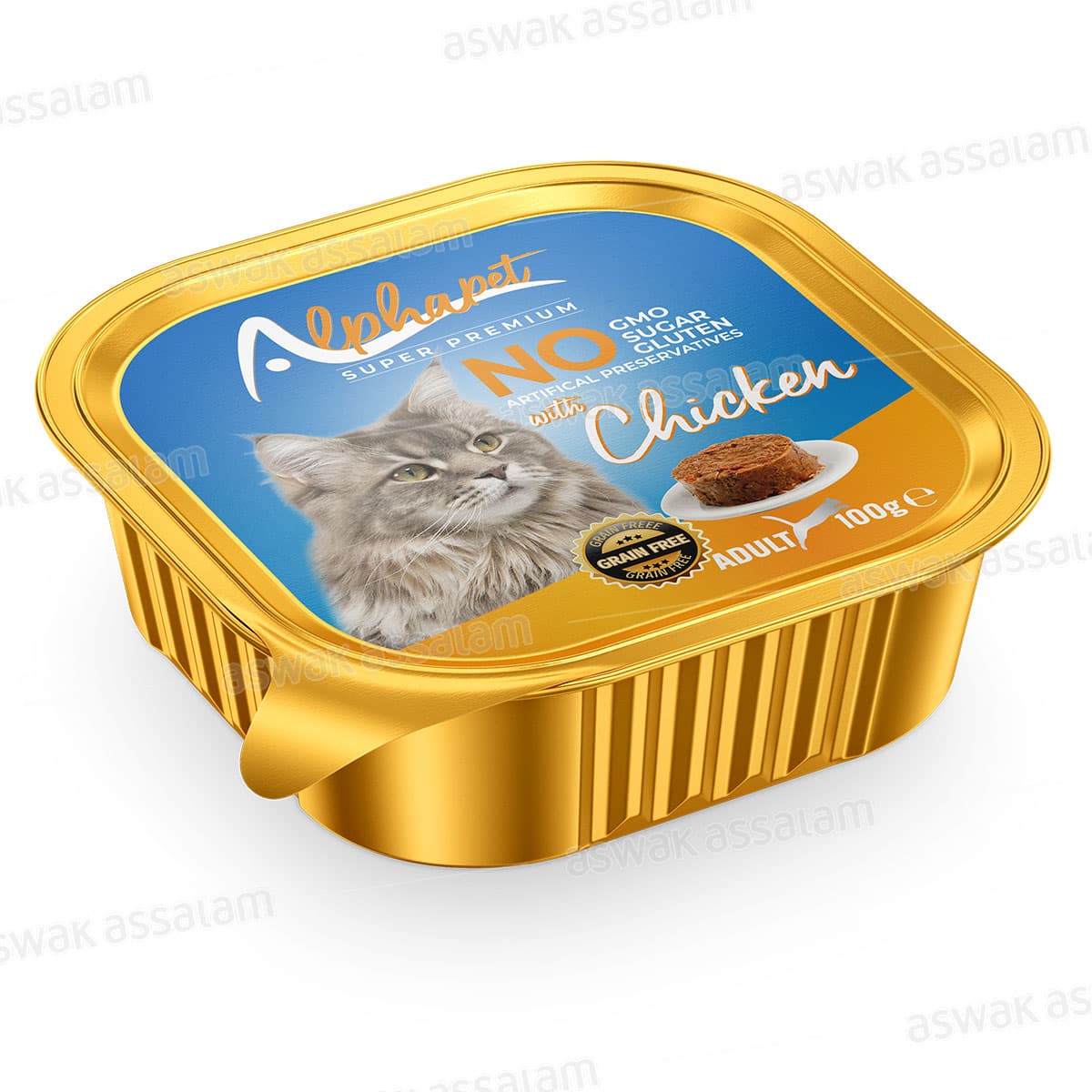 Barquette Pate Poulet pour Chat Adulte 100g Alphapet