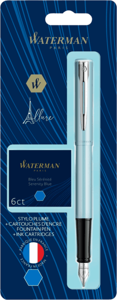 Stylo Plume Waterman Pastel + Cartouches Bleue