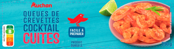 Queues de Crevettes "Cocktail" Cuites Surgelées Auchan