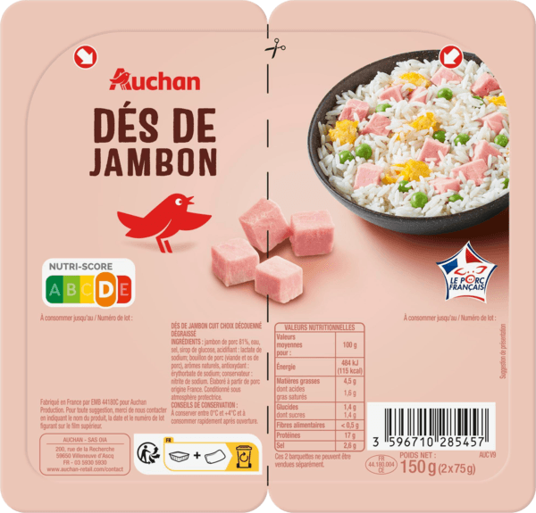 Dés de Jambon Auchan