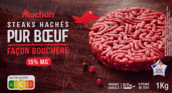 Steaks Hachés Pur Boeuf Façon Bouchère 15% M.g. Surgelés Auchan