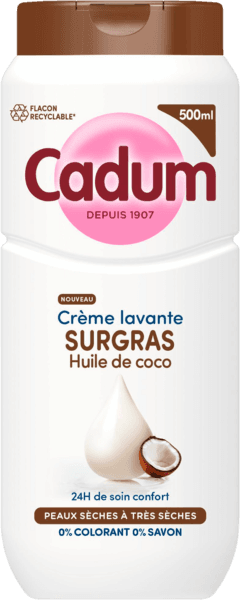 Crème Lavante Surgras à L'huile de Coco Cadum
