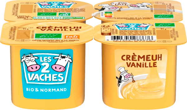 Crème Dessert les 2 Vaches Bio