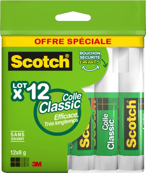 Lot de 12 Batons de Colle 8g Scotch