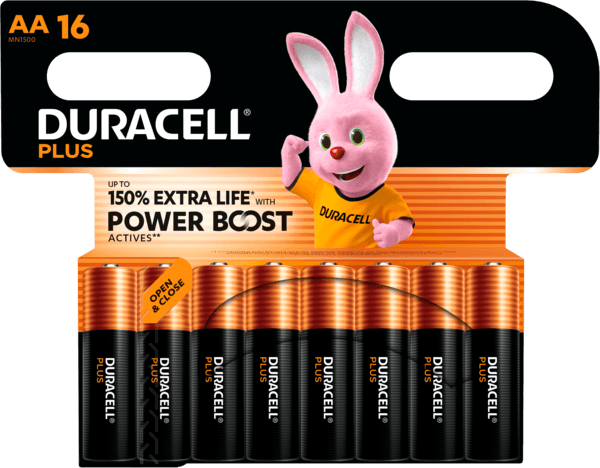 Lot de 16 Piles Plus Powerboost
