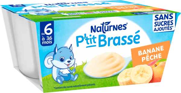 P'tit Brassés Saveur Banane Pêche Naturnes