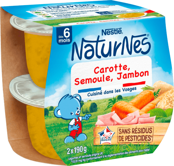 Bols Carotte Semoule Jambon Naturnes
