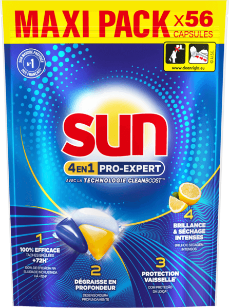 Capsules Lave Vaisselle 4 en 1 Pro Expert Sun