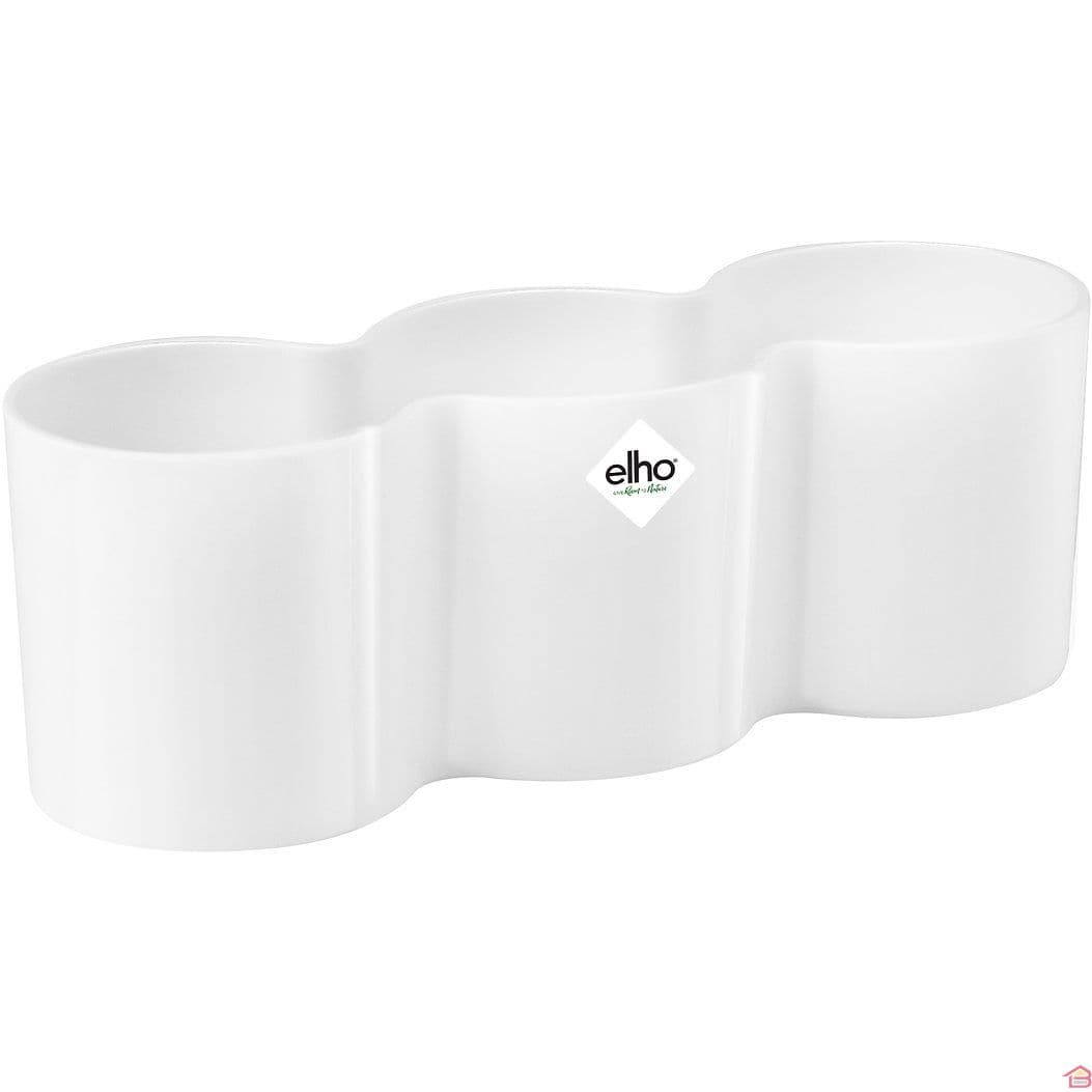 Pot de Fleurs Trio Blanc en Plastique Résistant au Gel B.for Diamond Elho 17.2x6x5.8 Cm