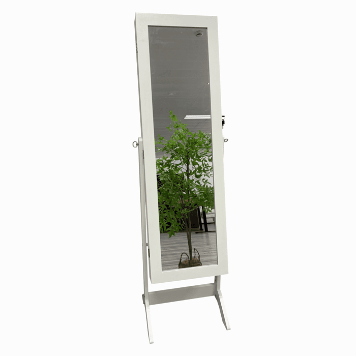 Armoire sur Pied pour Bijoux Avec Mirroir Blanc