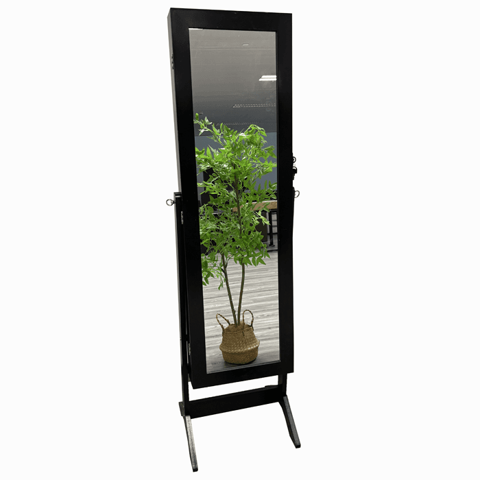 Armoire sur Pied pour Bijoux Avec Miroir Noir