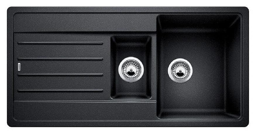 Evier Blanco 1bac et Demi Avec Egouttoir Anthracite 100*50