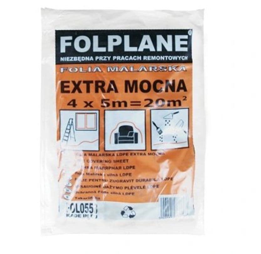 Bache de Peintre Standard Ldpe Epai 0,030mm +/-12% Dim 4x5m Painter Ref Fol0553