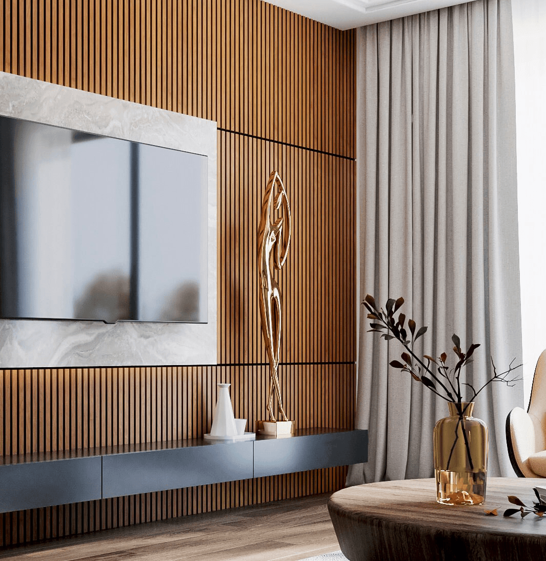 Panneau Mural en Bardage Wp11 Mdf 1070 Noyer Clair 118*2800*18mm