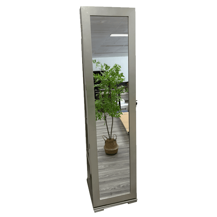 Armoire A Bijoux sur Pied Rotatif Avec Miroire Champagne Ves-5506