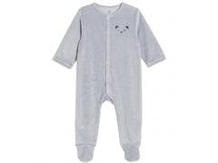 Grenouillère Bébé Unisexe Velours Boutonnée Aqua TEX Baby