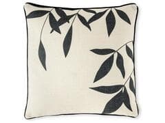 Coussin Blanc avec Fleurs Latérales Noires 45x45cm