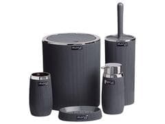 Set de Salle de Bain Rond Chrome Anthracite Okayanus 5 pièces.