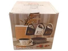 Service Tasse et Sous-tasse Bicouleur 6 pièces.