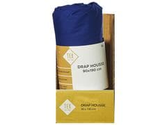 Drap Plat Bleu Uni en Coton Tex Home 180x280cm