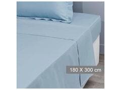 Drap Plat Bleu Clair 100% Coton Tex Home 180x300 cm