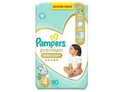 Couches Bébé Premium Care Taille 4 (9-18 Kg) Pampers 80 unités