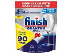 Pastilles Lave Vaisselle Quantum All-in-One Citron Finish 90 Tablettes