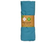 Drap Housse Bleu Percale Tex Home 90x200 cm