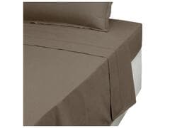 Drap Plat Percal Marron Foncé Tex Home 270x300 cm