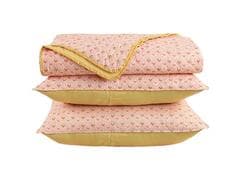 Quilt Décoratif en Rose et Jaune 240x220cm