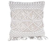 Coussin Carré Écru en Macramé à Franges Kasa 45x45cm