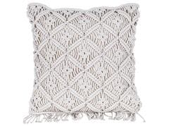 Coussin Carré Taupe en Macramé à Franges Kasa 45x45cm