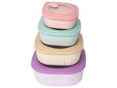 Set de Boîtes Carrées Plastique Hermétique Kasa 4 pièces