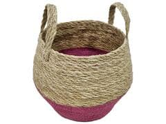 Panier Rond à Bande Orange Jute Grande Kasa