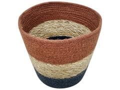 Panier à Bandes Bleu/Rouge/Écru Très Grande Jute Kasa