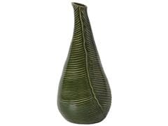 Vase Kasa en Céramique Gravure Plante Verte 27cm